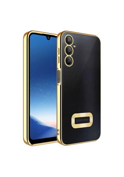 Galaxy A24 Kılıf Kamera Korumalı Logo Gösteren Zore Omega Kapak Gold