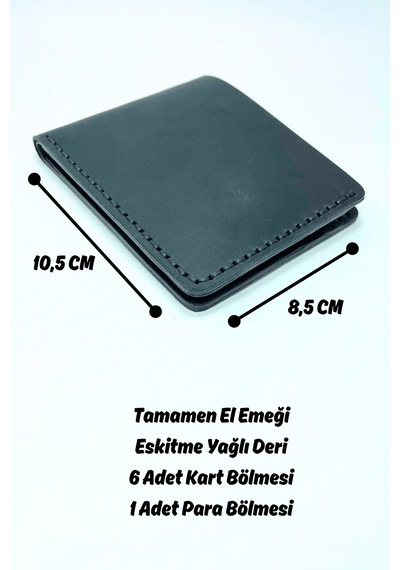 Parscraft El Yapımı Hakiki Deri Premium Cüzdan Siyah Geniş Model Siyah