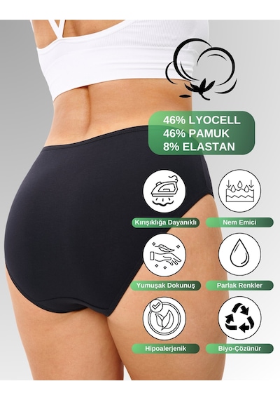 Alya Underwear Kadın Külot, Lyocell Kumaş Külot, Ter Emici Rahat Ve Dayanıklı Kadın İç Çamaşırı, Liyosel Slip Çok Renkli P01 Alya Underwear Kadın Külot, Lyocell Kumaş Külot, Ter Emici Rahat Ve Dayanıklı Kadın İç Çamaşırı, Liyosel Slip Çok Renkli P01