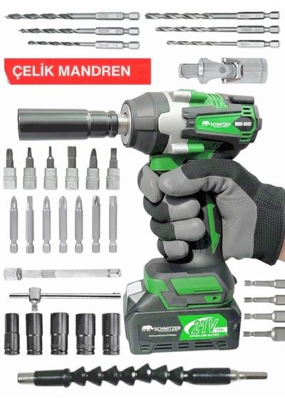 Schmıtzer 4lüset-y Pro 21v 40 Parça Şarjlı Akülü 3 Modlu Hilti Matkap Somun Sıkma Sökme Taşlama