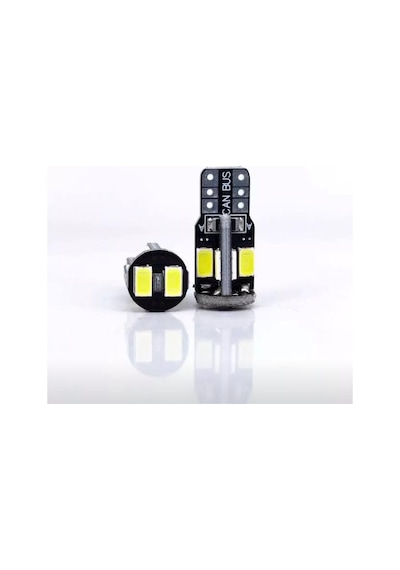 T10 Led Metal Ultra W5W 10 Ledli Beyaz Park Tavan Plaka Ampülü 10 Adet