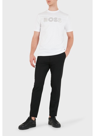 Hugo Yün Karışımlı Regular Fit Düz Paça Pantolon Erkek Pantolon 50564009 001 Siyah