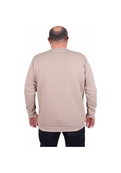 Moc Grande Mocgrande Erkek Büyük Beden Sıfır Yaka 3ip Sweat Core 1975 24209 Camel Camel