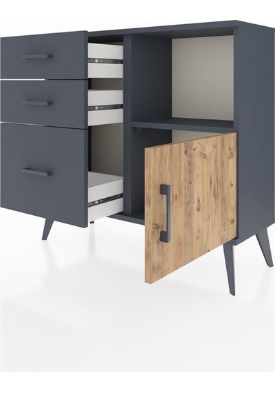 Arges Şifonyer Tek Raflı 3 Çekmeceli Tek Kapaklı 88x30x80 Antrasit-çam/antrasit Çam/antrasit Arges Şifonyer Tek Raflı 3 Çekmeceli Tek Kapaklı 88x30x80 Antrasit-çam/antrasit Çam/antrasit