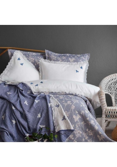 Apricitas Home Albatros Timeless Prime Set Çift Kişilik Nevresim Takımı İndigo