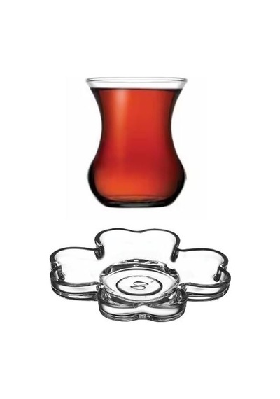 Paşabahçe Yonca Çay Takımı Seti 12 Parça Çay Seti Takımı Şeffaf