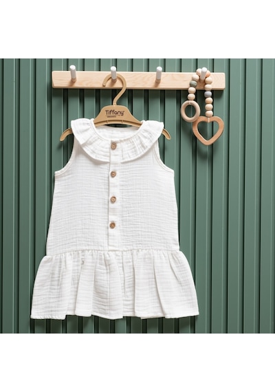 Tiffany Baby & Kids Tiffany Baby Müslin Theme Elbise 26086 Ekru