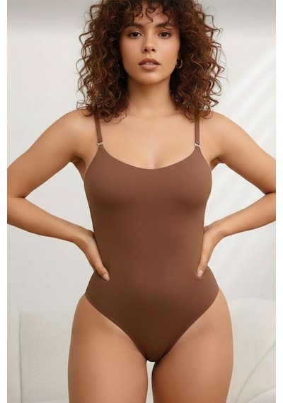 Sıkılaştırıcı Toparlayıcı Zıbın String Korse 9052 Kahverengi
