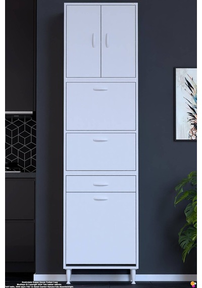 Zümra 55 Cm Beyaz Fırın Dolabı Patates Soğan Saklama Dolabı Çok Amaçlı Kiler Banyo Dolabı 55x226x32 Zümra 55 Cm Beyaz Fırın Dolabı Patates Soğan Saklama Dolabı Çok Amaçlı Kiler Banyo Dolabı 55x226x32
