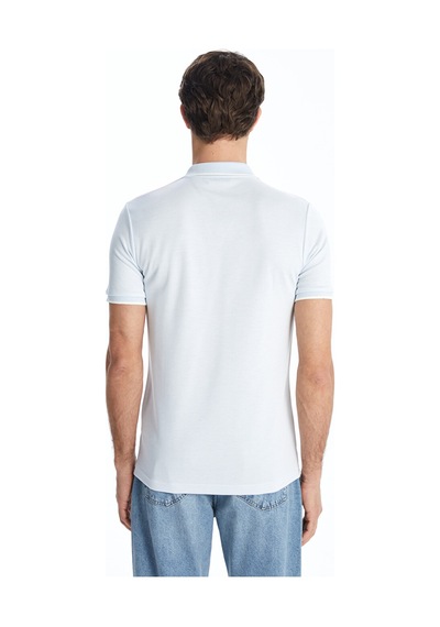 Lcwaıkıkı Classic Mavi Polo Yaka Merserize Görünümlü Erkek Tişört