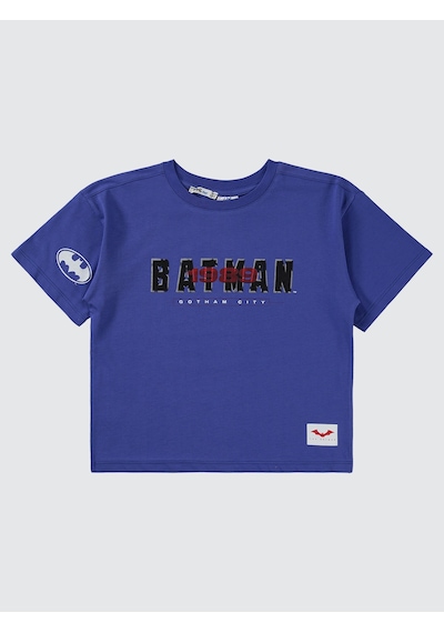 Batman Erkek Çocuk Tişört 6-9 Yaş Saks Saks Mavisi