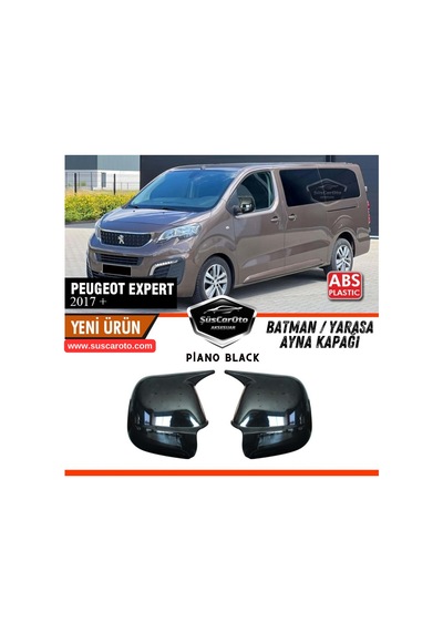 Peugeot Expert 2017 Sonrası Uyumlu Batman Yarasa Ayna Kapağı Piano Black Abs Plastik Sağ Sol Takım 00 Şüscaroto Aksesuar
