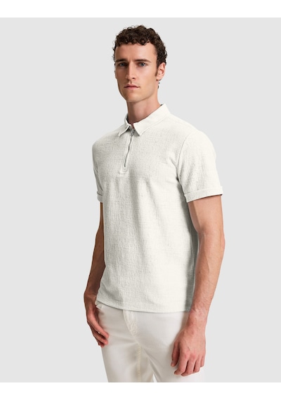 Pierre Cardin Ekru Slim Fit Fermuarlı Polo Yaka Tişört 50321152 Vr019