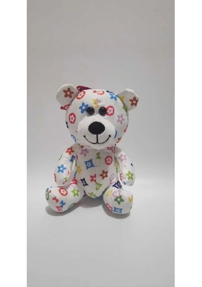 Desenli Ayıcık Pelüş 20cm Çok Renkli