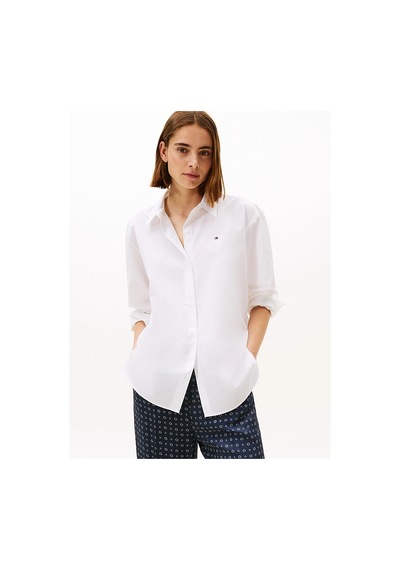 Tommy Hilfiger Ess Poplın Easy Fıt Shırt Kadın Beyaz Gömlek - Ww0ww45612