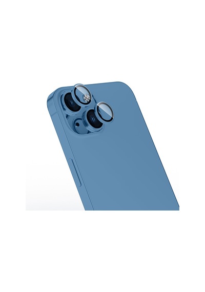 Apple Uyumlu iPhone 13 Zore Mikro Kamera Lens Koruyucu Lacivert