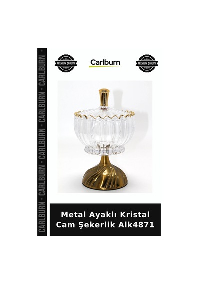 Metal Ayaklı Kristal Cam Şekerlik Salon Aksesuarı Çeyiz Ürünü Ev Hediyesi Diğer