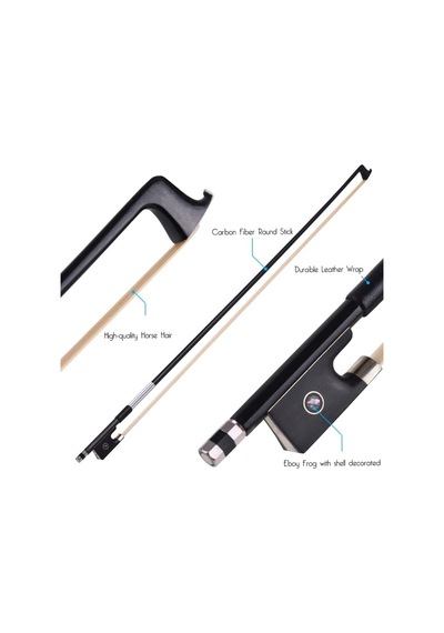 Karbon Fiber Profesyonel Tam Boy Keman Yayı - 4/4 Carbon Arşe Siyah