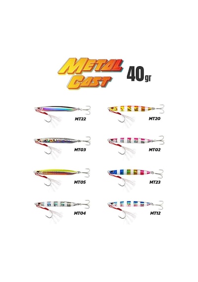 Fujin Metal Cast 40gr Shore Jig Metal Yem Mt04zebraglow