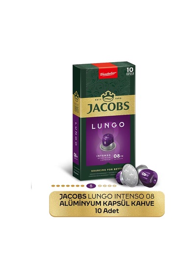 Jacobs Lungo 8 Intenso Nespresso Uyumlu Kapsül Kahve 10 Kapsül Kapsül Kahve