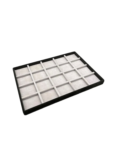 Yerli Üretim Süet Kumaş İki Renkli 34/24 Cm 20 Bölmeli Çekmece İci Takı Standı Çok Renkli