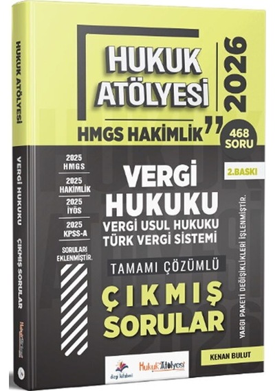 Dizgi Kitap 2026 Hukuk Atölyesi Hmgs Hakimlik Vergi Vergi Usul Hukuku Türk Vergi Sistemi Çıkmış Sorular