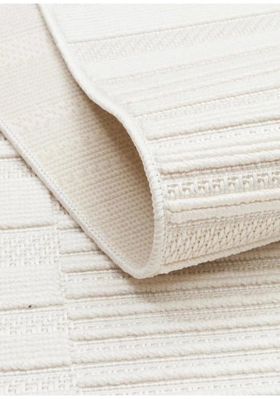 Eko Halı Mono Loop 01 White Sisal Görünümlü Bukleli Kaymaz Tabanlı Yıkanabilir Halı Beyaz