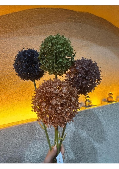 Ekodoğa Yapay Allium Çiçek, 4 Adet, 70 Cm, Çok Renkli