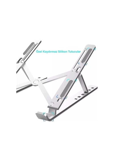 Apple MacBook Laptop Bilgisayar Standı Notebook Özel Yükseltici Stand Tablet Tutucu Ayarlı Metal Meta