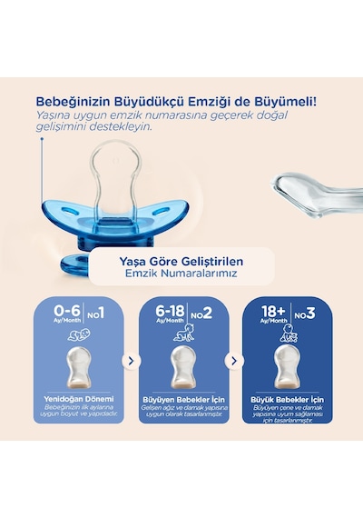 Wee Baby Akide Damaklı Emzik No:2 Mavi 6-18 Ay