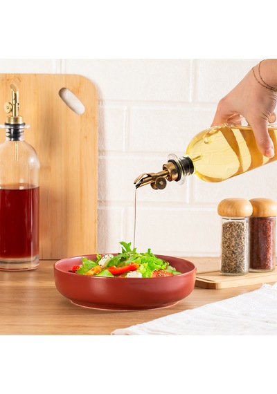 Porsima 3890 Gold Sızdırmaz Kapaklı Cam Yağlık Sirkelik Yağdanlık 500 Ml Şeffaf