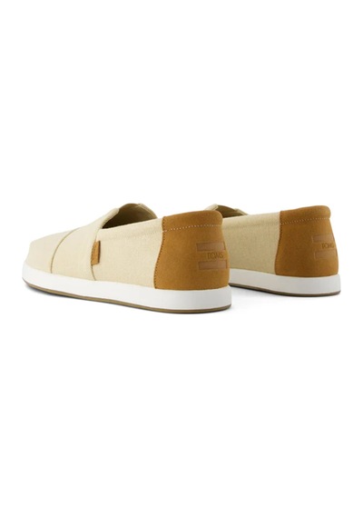 Espadril / Keten Erkek 10021898 Toms Almond Herringbone Canvas And Tan Suede Tan