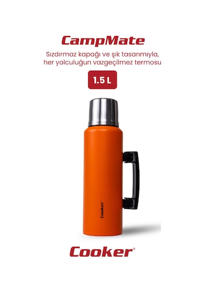 Cooker Campmate 1.5 Litre Paslanmaz Çelik Termos Ckr2085 Turuncu