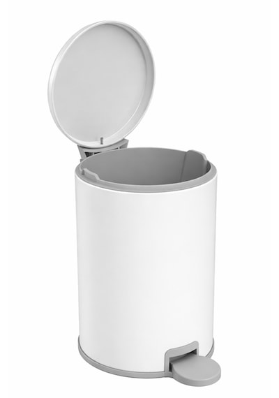 Primanova Cigo Compact 3 Lt Banyo Mutfak Ofis Çelik Çöp Kovası - Mat Beyaz