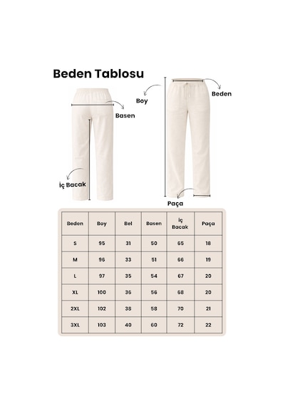Kadın Siyah Keten Pantolon Yazlık Rahat Kesim Hafif Kumaş Günlük Kullanım