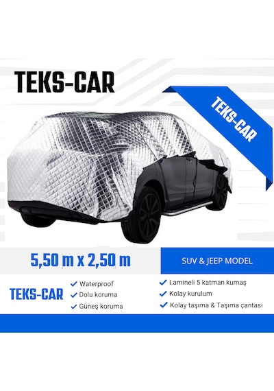 Suv Model Uyumlu Universal Dolu - Kar Ve Güneş Koruyucu Oto Brandası 5,50m - 2,50m