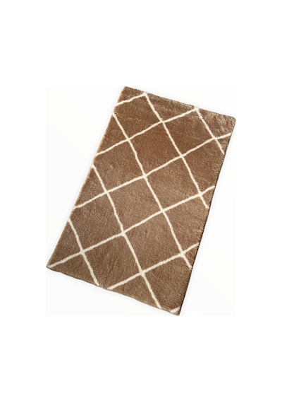 Jassrug Royal Kaymaz Taban Banyo Halısı 50x80 Diamond Sütlü Kahve Sütlü Kahve