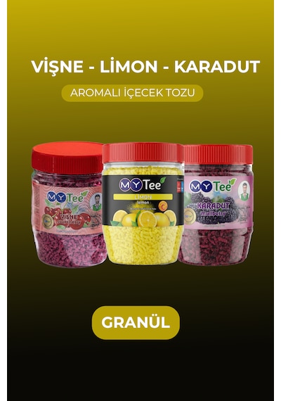 Mytee 3'lü Limon - Vişne - Karadut Aromalı Granül İçecek Tozu 3 X 250gr 750 G