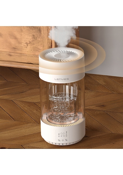 Lenyes Lhu05 Zaman Ayarlı Rgb Atmosfer Işıklı Aydınlatma Akıllı Isıtmalı Hava Nemlendirici Beyaz
