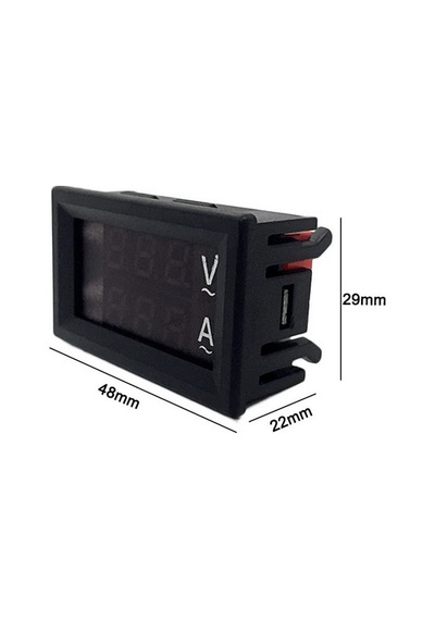 İsimmark-0.28" 100V 10A Çift Led Ekranlı Voltmetre Ve Ampermetre Modülü
