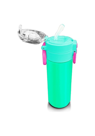 Coral High Kids Pembe Su Yeşili Pipetli Ve Direkt İçim Çelik Termos 500 Ml 31825 Su Yeşili
