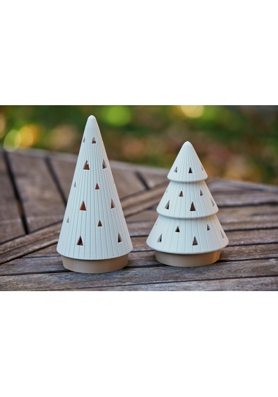 3d Baskı Modern Çam Ağacı Formlu Tealight Mumluk Seti Yılbaşı Dekoratif Mum Tutucu Çok Renkli