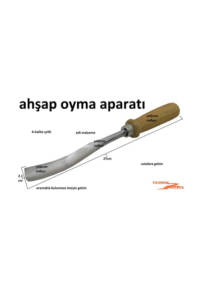 Ahşap Oyma Aparatı 27cm Kuksa İskarpile Profesyonel Ahşap Oyma Ap