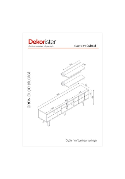 Dekorister Exclusive Rialto Demir Ayaklı Tv Ünitesi Ceviz Dekorister Exclusive Rialto Demir Ayaklı Tv Ünitesi Ceviz