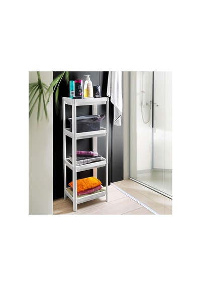 4 Katmanlı Köşe Rafı, Banyo Ve Mutfak İçin Pratik Organizer 4 Renk Seçeneği 36x100x23 Cm