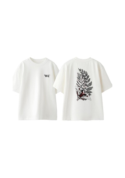 Thewert The Last Of Us 1 Tasarım Sırt Baskılı Pamuk Beyaz Oversize T-shirt