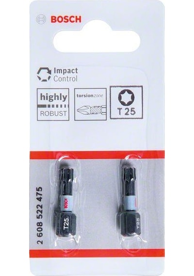 Bosch Impactc Torx Bits Ucu T25x25 Mm 2'li 2608522475