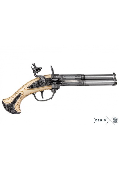 Denix 18th France 3 Barrel Pistol 30cm Koleksiyon Obje