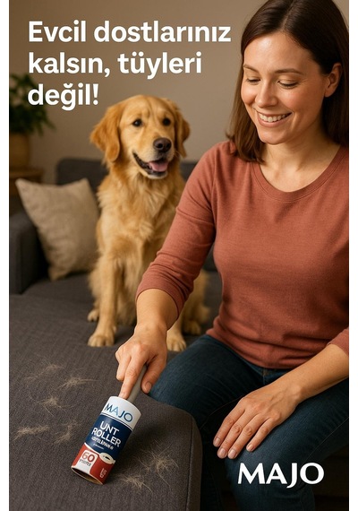 Majo Tüy Toplayıcı Aparat + 6 Yedek Rulo 10cm 60 Yaprak