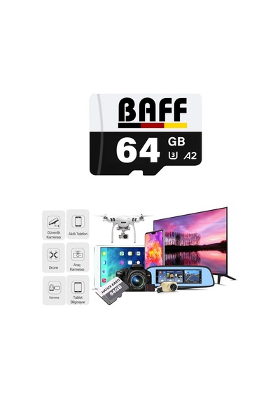 Baff Microsd 64gb Uhs-ı U3 A2 V30 Hafıza Kartı